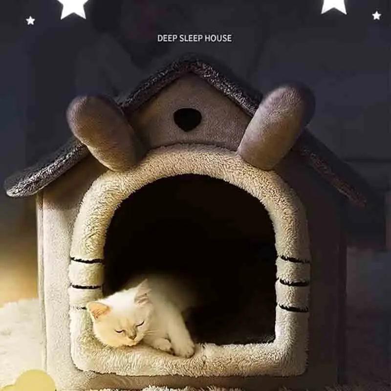 CozyHaven Indoor Warm Pet House with Soft Bed