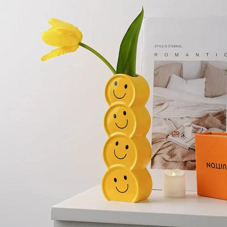 PopArt Smiles Ceramic Vase - Modern Home Decor - Universal Fave