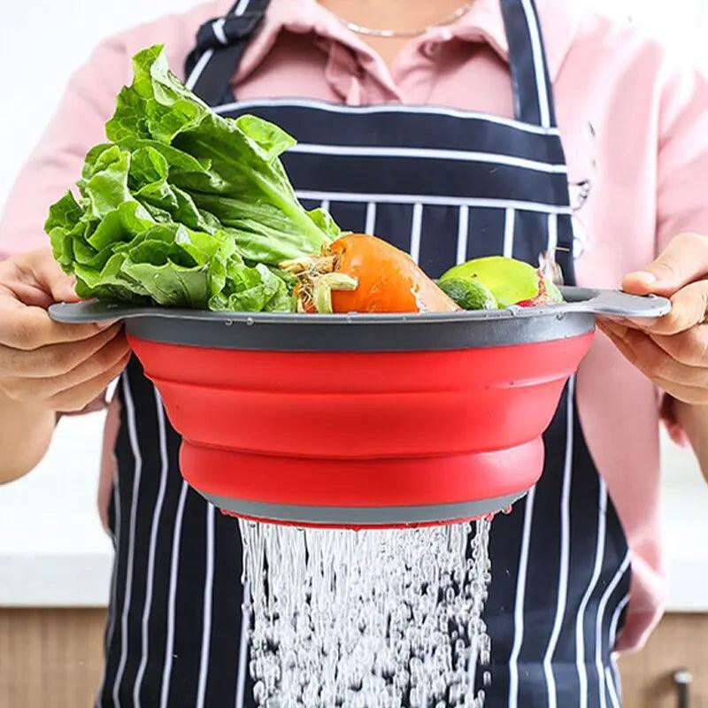 FlexiFold Silicone Drain Basket for Fruits & Vegetables - Universal Fave Store