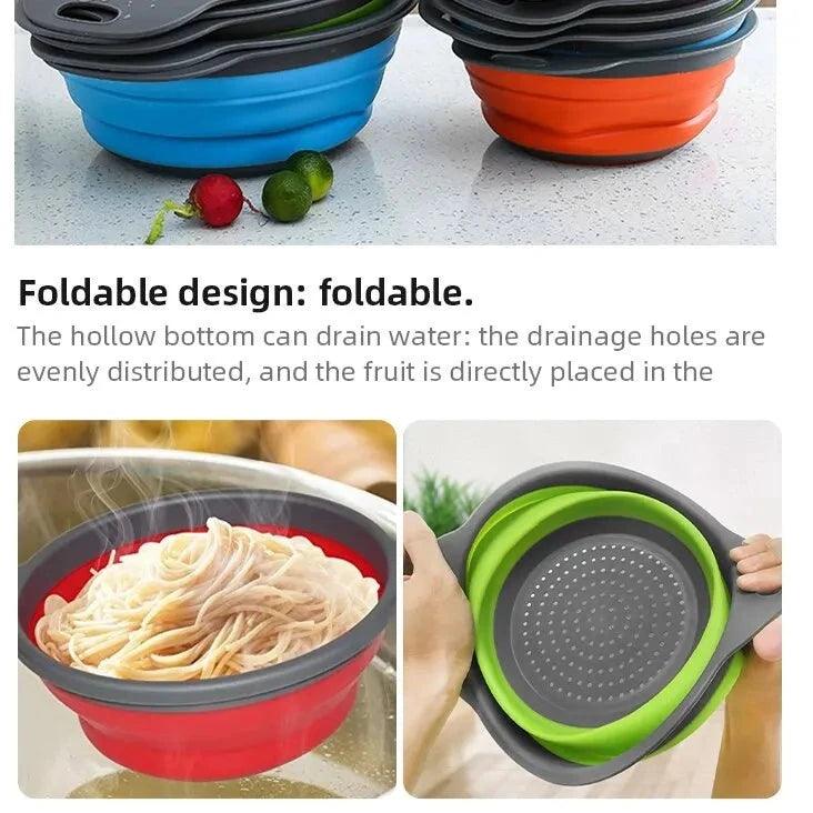 FlexiFold Silicone Drain Basket for Fruits & Vegetables - Universal Fave Store