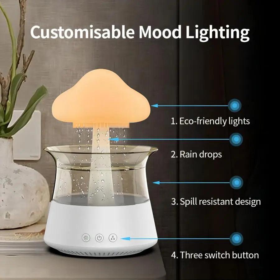 RelaxCloud Ultrasonic Raindrop Humidifier with Aromatherapy - Universal Fave