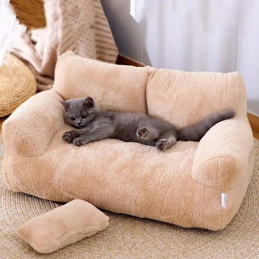 SnuggleSoft Plush Pet Bed for Cats and Small Dogs