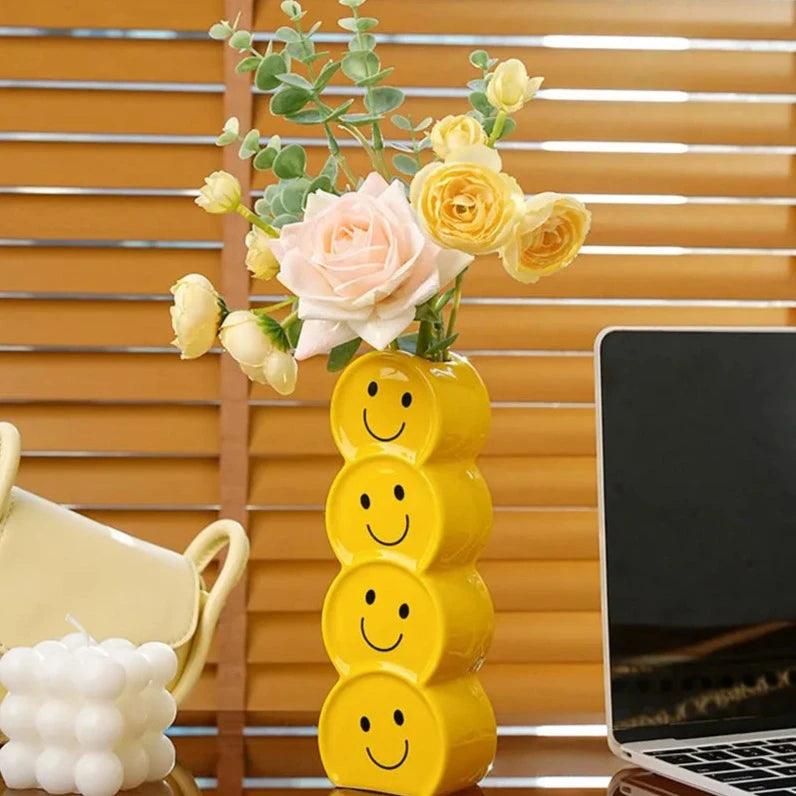 PopArt Smiles Ceramic Vase - Modern Home Decor - Universal Fave