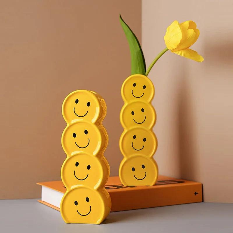 PopArt Smiles Ceramic Vase - Modern Home Decor - Universal Fave