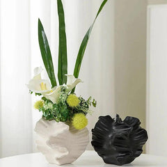 Nordic Breeze Ceramic Coral Vase - Beige Matte Finish - Universal Fave