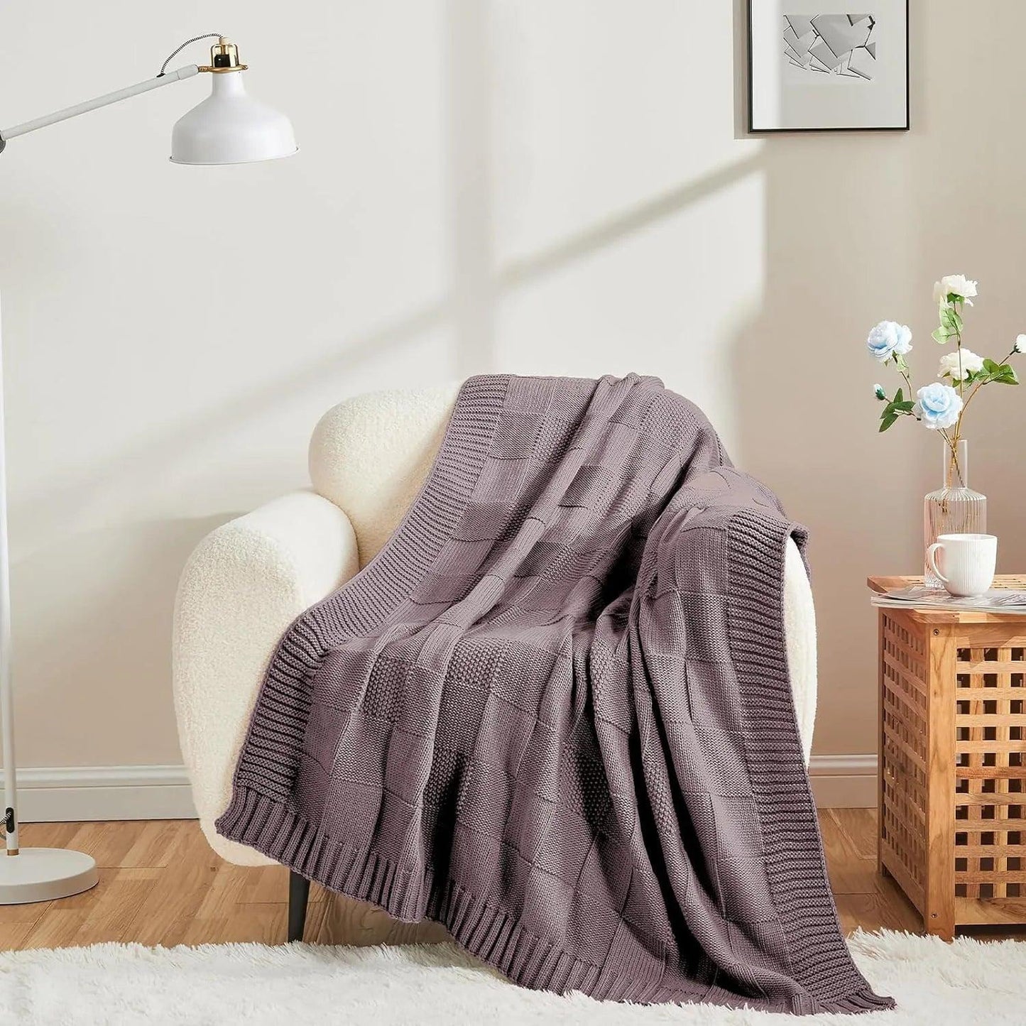 Bohemian Bliss Soft Knitted Blanket