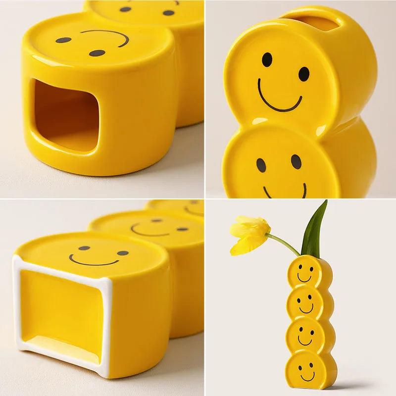 PopArt Smiles Ceramic Vase - Modern Home Decor - Universal Fave