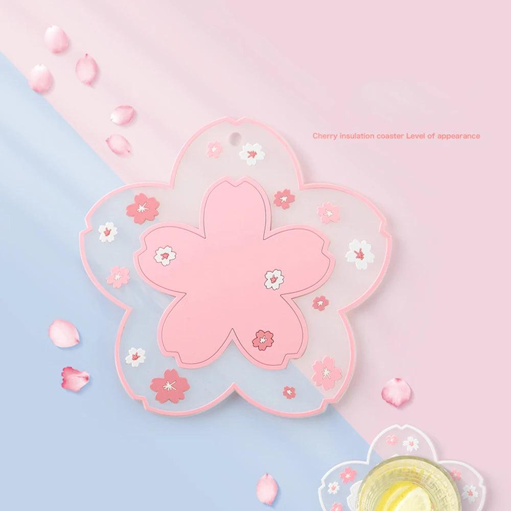 CherryBlossom Bliss Coaster - Tea Cup Mat - Universal Fave