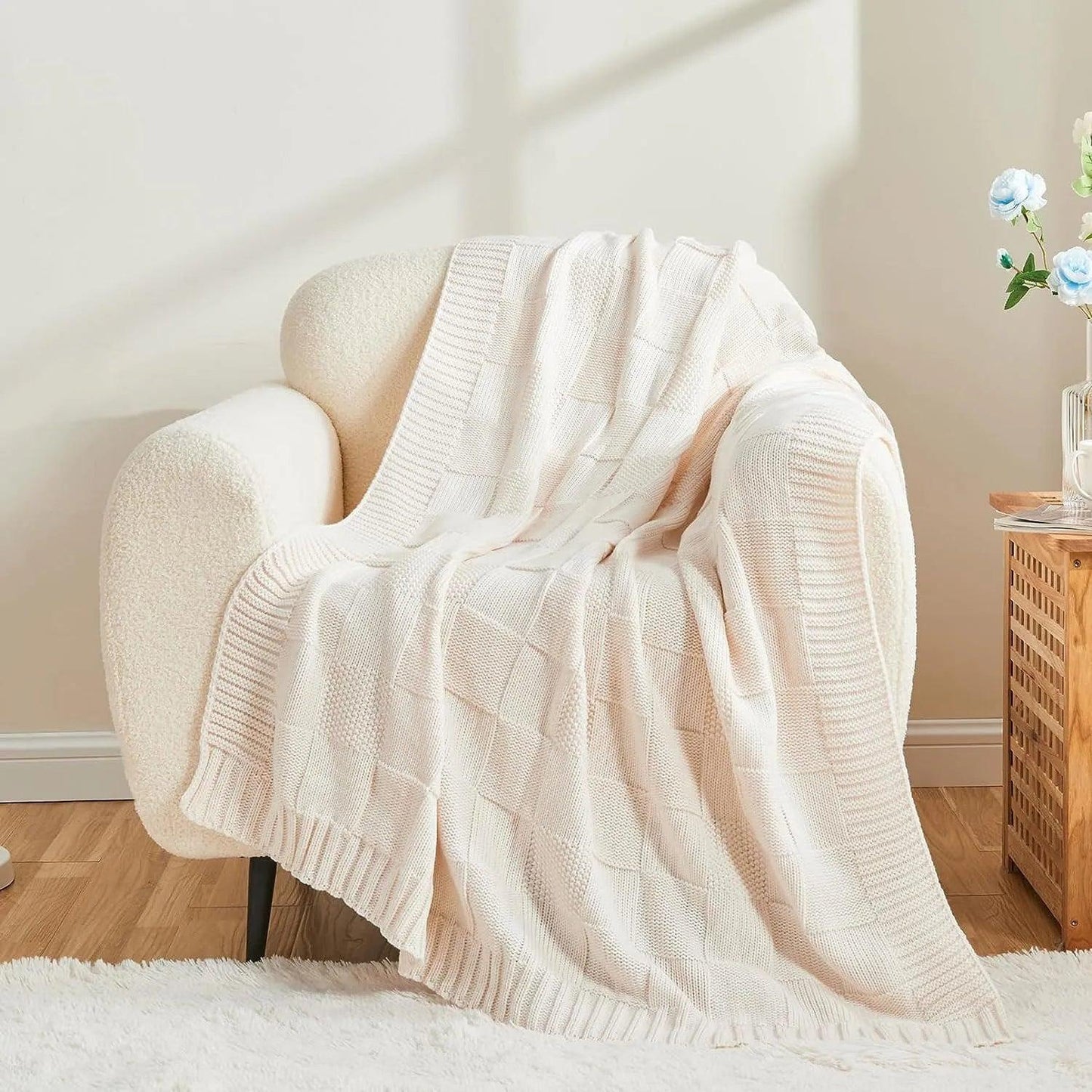 Bohemian Bliss Soft Knitted Blanket