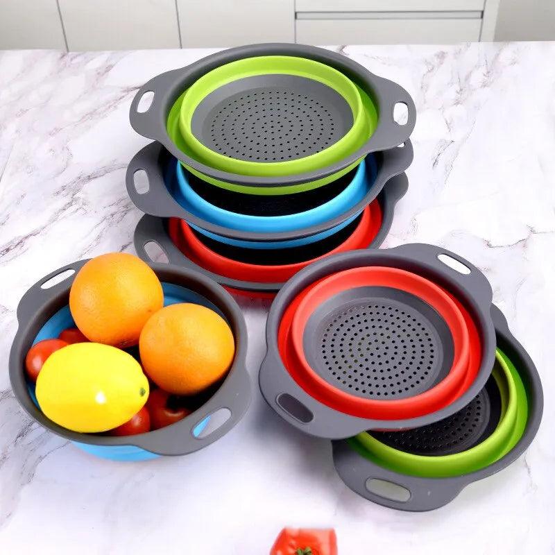 FlexiFold Silicone Drain Basket for Fruits & Vegetables - Universal Fave Store