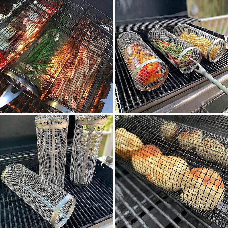 CampFire Stainless Steel Grilling Basket for Outdoor Barbecues