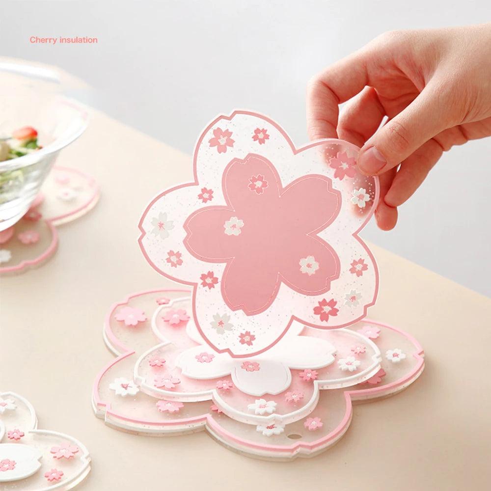 CherryBlossom Bliss Coaster - Tea Cup Mat - Universal Fave