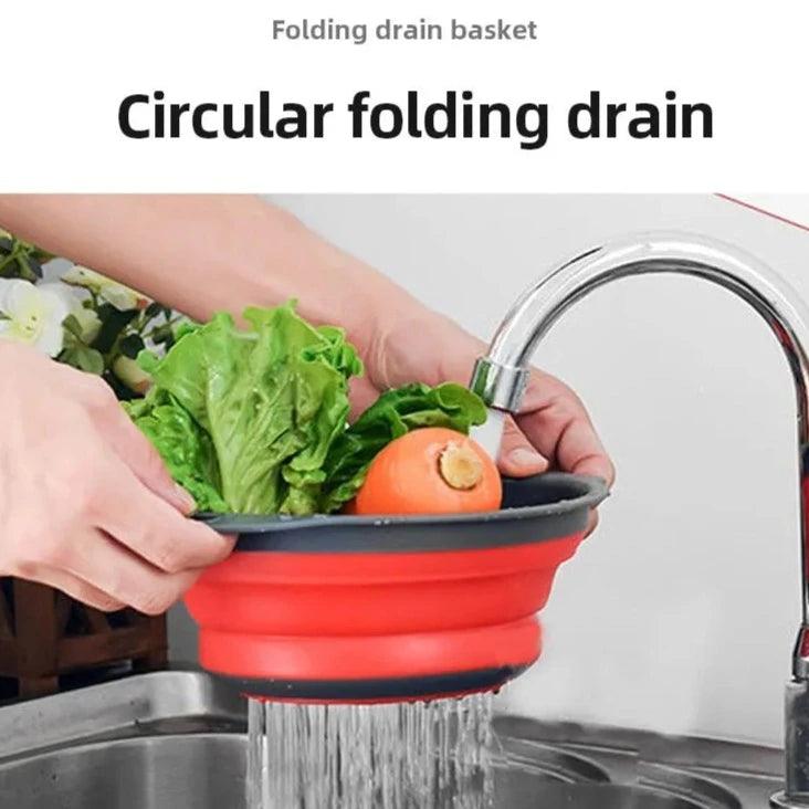 FlexiFold Silicone Drain Basket for Fruits & Vegetables - Universal Fave Store