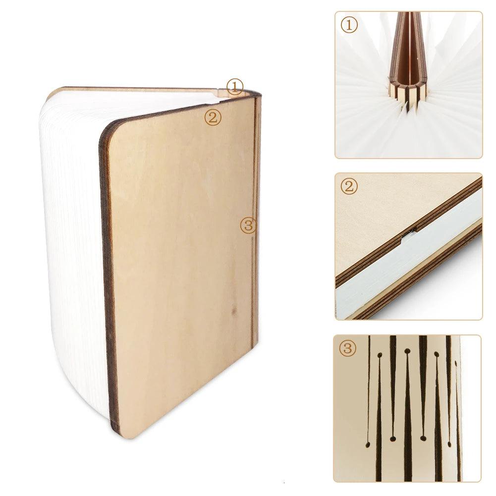 LumiBook LED Folding Wooden Book Light - Rechargeable - Universal Fave