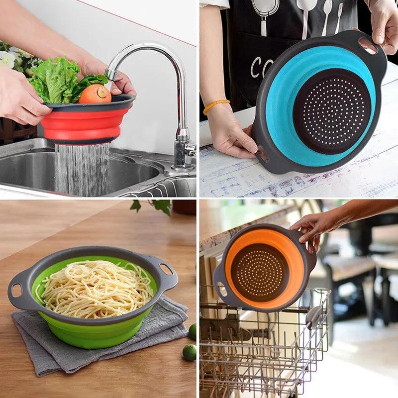 FlexiFold Silicone Drain Basket for Fruits & Vegetables - Universal Fave Store