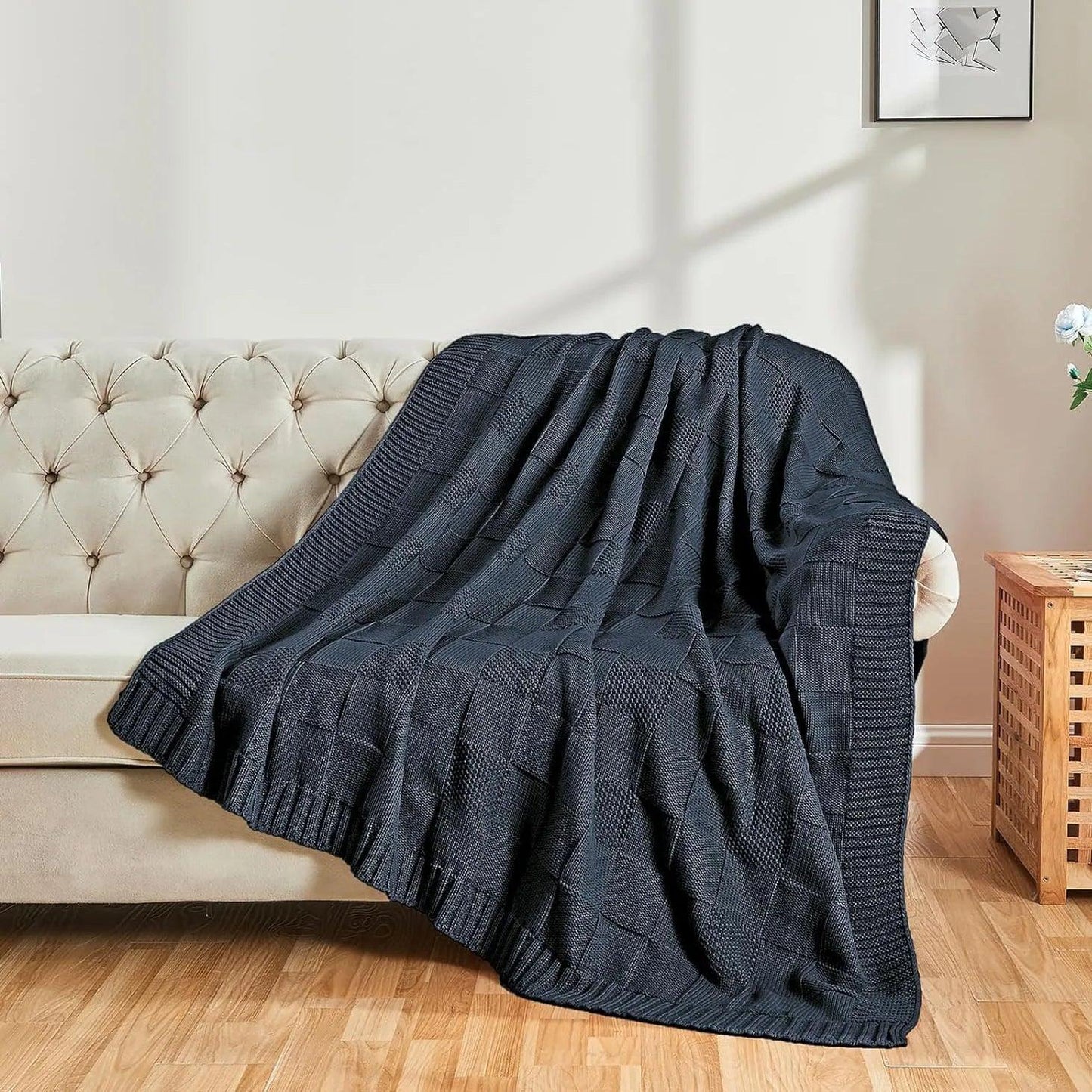 Bohemian Bliss Soft Knitted Blanket