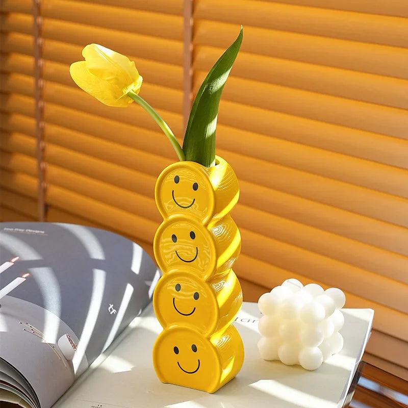 PopArt Smiles Ceramic Vase - Modern Home Decor - Universal Fave